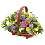 basket, springtime, flowers, oasis, birthday, anniversary, pink, purple, gift, tribute, florist, flowers, harold wood, romford, havering, delivery