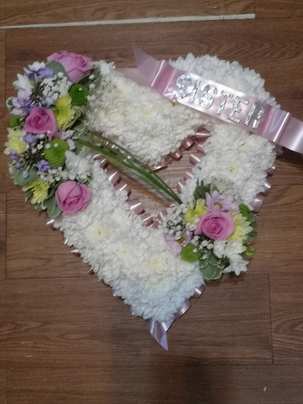 heart, colourful, white, male, female, funeral, tribute, wreath, flowers, florist, delivery, harold wood, romford havering