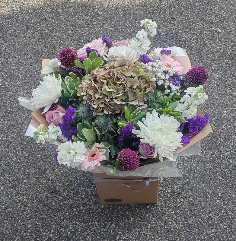 bouquet, handtie, aqua, water bubble, roses, luxury, hydrangea, flowers, oasis, funeral, flowers, tribute, florist, flowers, harold wood, romford, havering, delivery