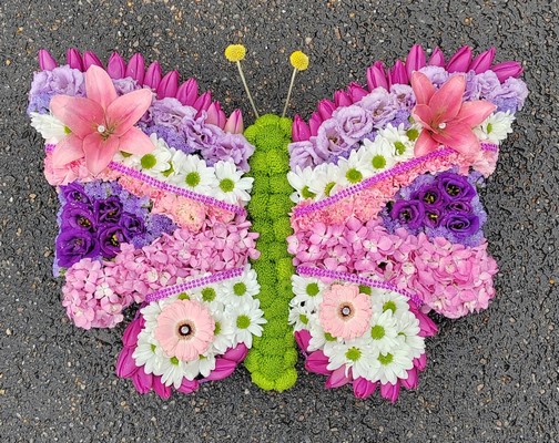 animal, butterfly, butterflies, funeral, tribute, posy, wreath, flowers, florist, oasis delivery, harold wood, romford, brentwood, dagenham,  delivery