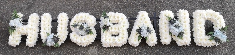 Husband, letter, funeral, tribute, wreath, flowers, florist, delivery, harold wood, romford, havering