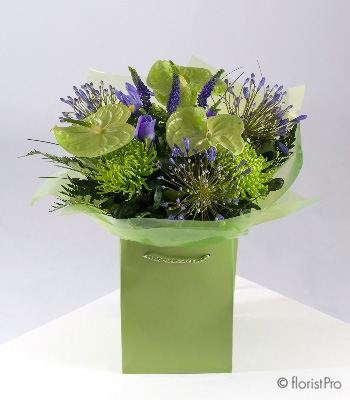 Green and Purple Bouquet in water