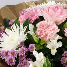 pink bouquet girl flowers roses gerberas florist harold wood romford same day delivery