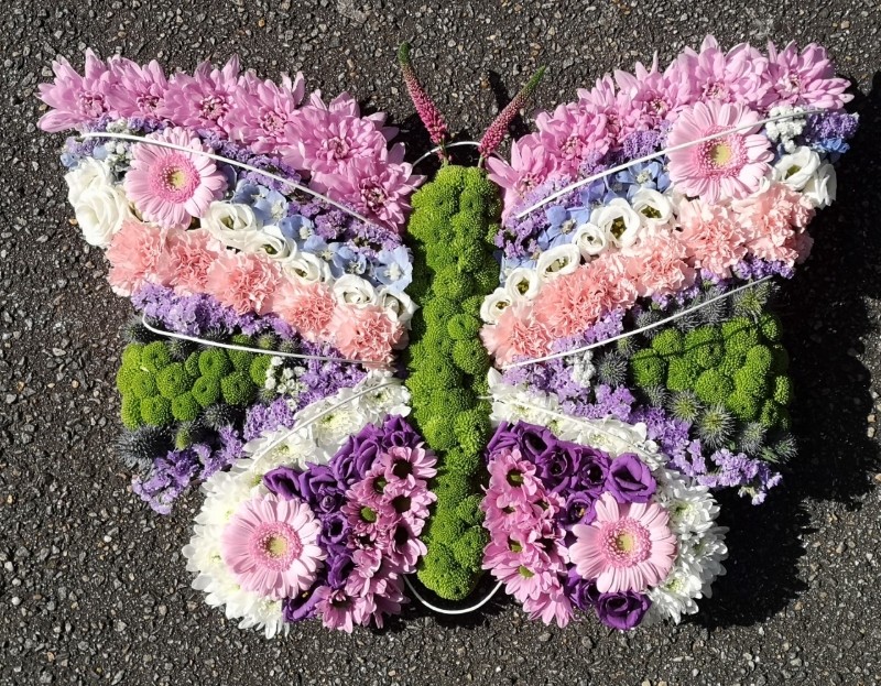 Butterfly floral tribute – buy online or call 01623 440631