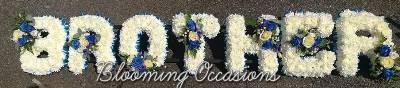 letters, name, brother, bro, bruv, funeral flowers, oasis, tribute, wreath, harold wood, romford, havering, delivery