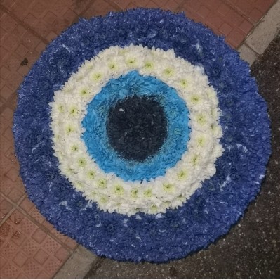 evil, eye, country, greece, greek, turkey, turkish, cyprus, Cypriot, posy, wreath, bespoke, funeral, flowers, tribute, oasis, florist, harold wood, romford, havering, delivery