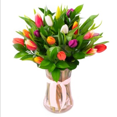 tulips, vase, mothers day, spring, flowers, florist, harold wood, romford, delivery