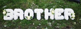 letters, name, brother, bro, bruv, funeral flowers, oasis, tribute, wreath, harold wood, romford, havering, delivery