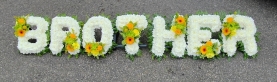 letters, name, brother, bro, bruv, funeral flowers, oasis, tribute, wreath, harold wood, romford, havering, delivery