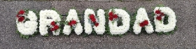 letters, name, grandad, gramps, funeral flowers, oasis, tribute, wreath, harold wood, romford, havering, delivery