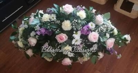 casket, coffin, spray, carnations, cars, male, female, roses, funeral, tribute, flowers, oasis, harold wood, romford, havering, delivery