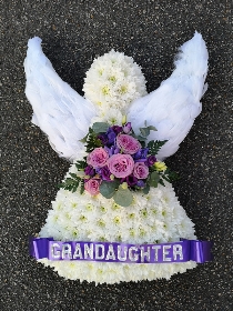 angel, wings, angelic, feathers, posy, posies, funeral, tribute, wreath, flowers, florist, delivery, harold wood, romford, havering