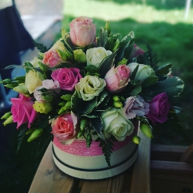 Pink and White Hatbox