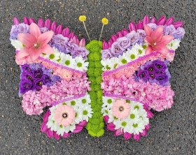 animal, butterfly, butterflies, funeral, tribute, posy, wreath, flowers, florist, oasis delivery, harold wood, romford, brentwood, dagenham,  delivery