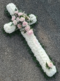 cross, christian, catholic, crucifix, religious, funeral, tribute, wreath, flowers, florist, delivery, harold wood, romford, brentwood, dagenham, havering