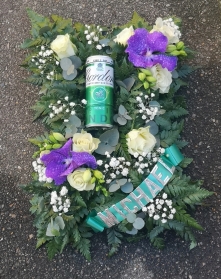 one for the road, one last drink, funeral flowers, drink, tribute, wreath, posy, one last bottle, florist, romford, harold wood, havering, deliveryeer, romford, harold wood, havering, delivery, florist, flowers, sympathy