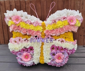 animal, butterfly, butterflies, funeral, tribute, posy, wreath, flowers, florist, oasis delivery, harold wood, romford, delivery