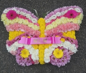 animal, butterfly, butterflies, funeral, tribute, posy, wreath, flowers, florist, oasis delivery, harold wood, romford, delivery