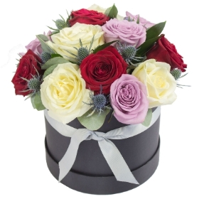 Mixed rose hatbox