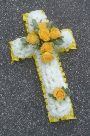 cross funeral flowers tribute religious 