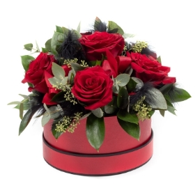 Rose hatbox sent with love