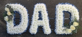 extra large letters, name, traveller, stand alone, letter, funeral, tribute, wreath, flowers, florist, delivery, harold wood, romford, havering