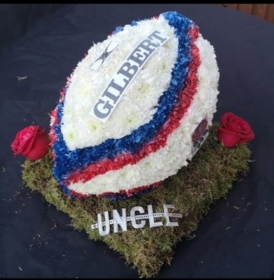 Rugby, ball, England, twickenham, gilbert, funeral, flowers, tribute, romford, harold wood, havering, delivery