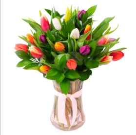 tulips, vase, mothers day, spring, flowers, florist, harold wood, romford, delivery