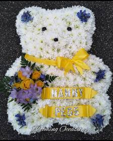 teddy, teddy bear, funeral flowers, tribute, baby, bear, florist, harold wood, romford , havering, delivery, funeral 