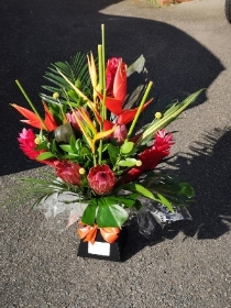 tropical, birds of paradise, protea, ginger, bouquet, handtie, flowers, gift, bunch, florist, birthday, anniversary, harold wood, romford, havering, delivery